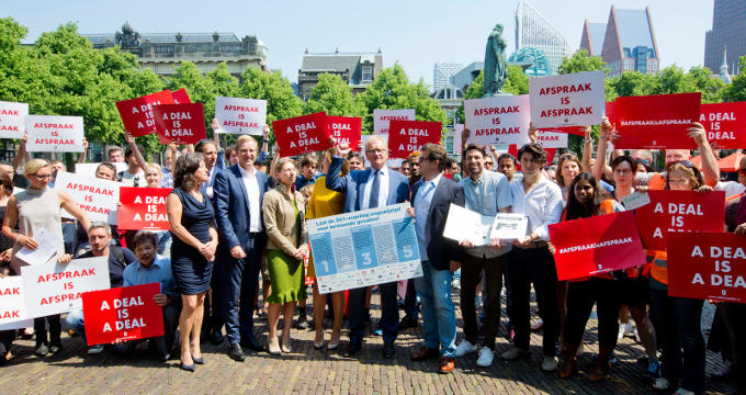 Afspraak is afspraak, vindt een brede coalitie van organisaties en bedrijven Afspraak is afspraak, vindt een brede coalitie van organisaties en bedrijven